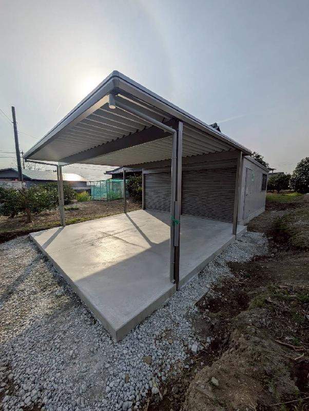 ガレージ工事　イナバガレーディア2連棟/ヨドラヴィージュ2連棟/ヨドカーポート2台用×２棟